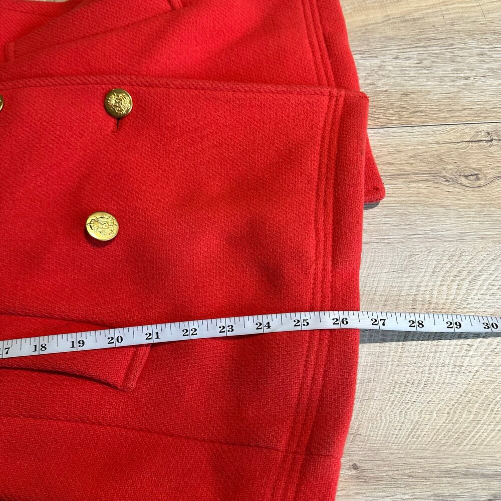 J. Crew Stadium Cloth by Nello Gori Wool blend Pea coat Red 4 - Picture 10 of 10